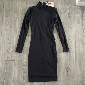 Naked Wardrobe mock neck midi dress